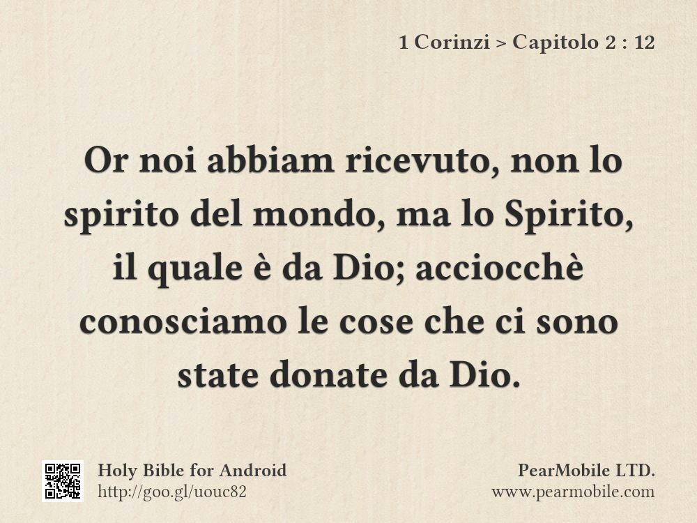 1 Corinzi, Capitolo 2:12